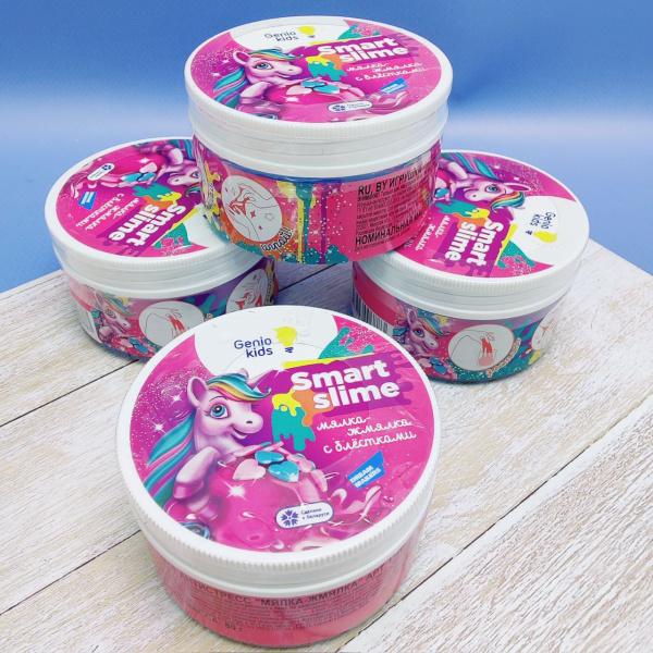 Слайм - антистресс с блестками 80 гр. / Лизун мялка-жмялка